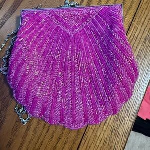 Valerie Stevens Fuchsia Beaded Evening Clutch